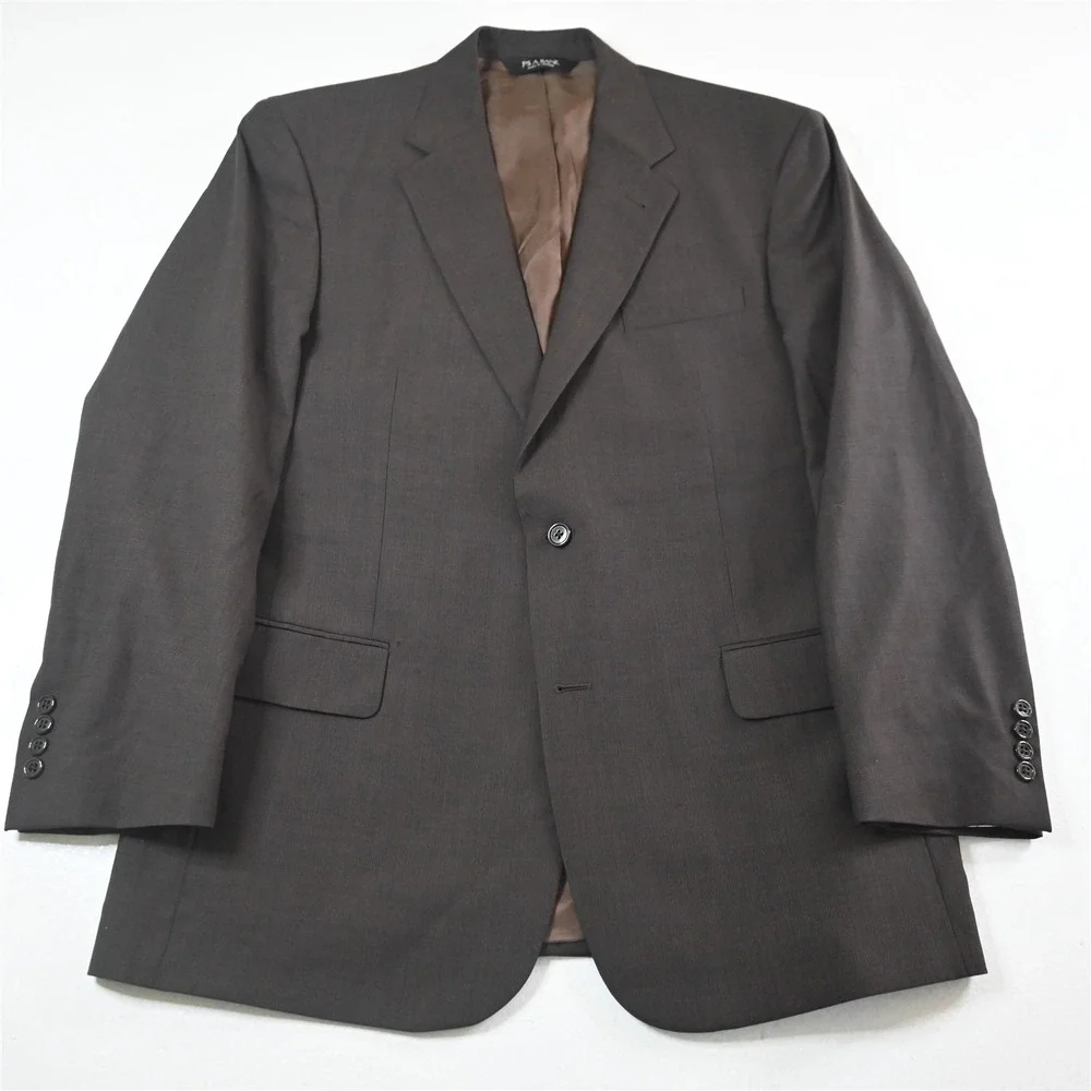 Jos A Bank‎ 43R 44R 36x30 Brown 100% Wool Nailshead Mens Jacket Pants Suit